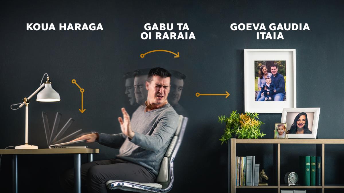 Tadikaka ta be ena laptop ia koua haraga, gabu ta ia raraia, bona iena natuna bona ena adavana ena laulau ia raraia