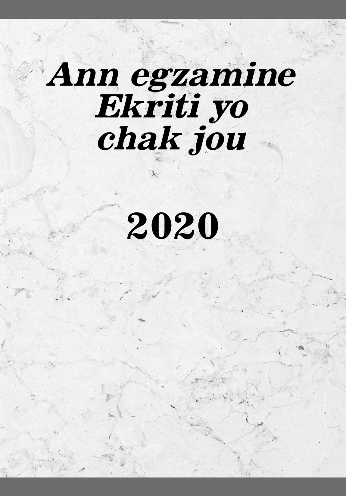 Ann egzamine Ekriti yo chak jou — 2020
