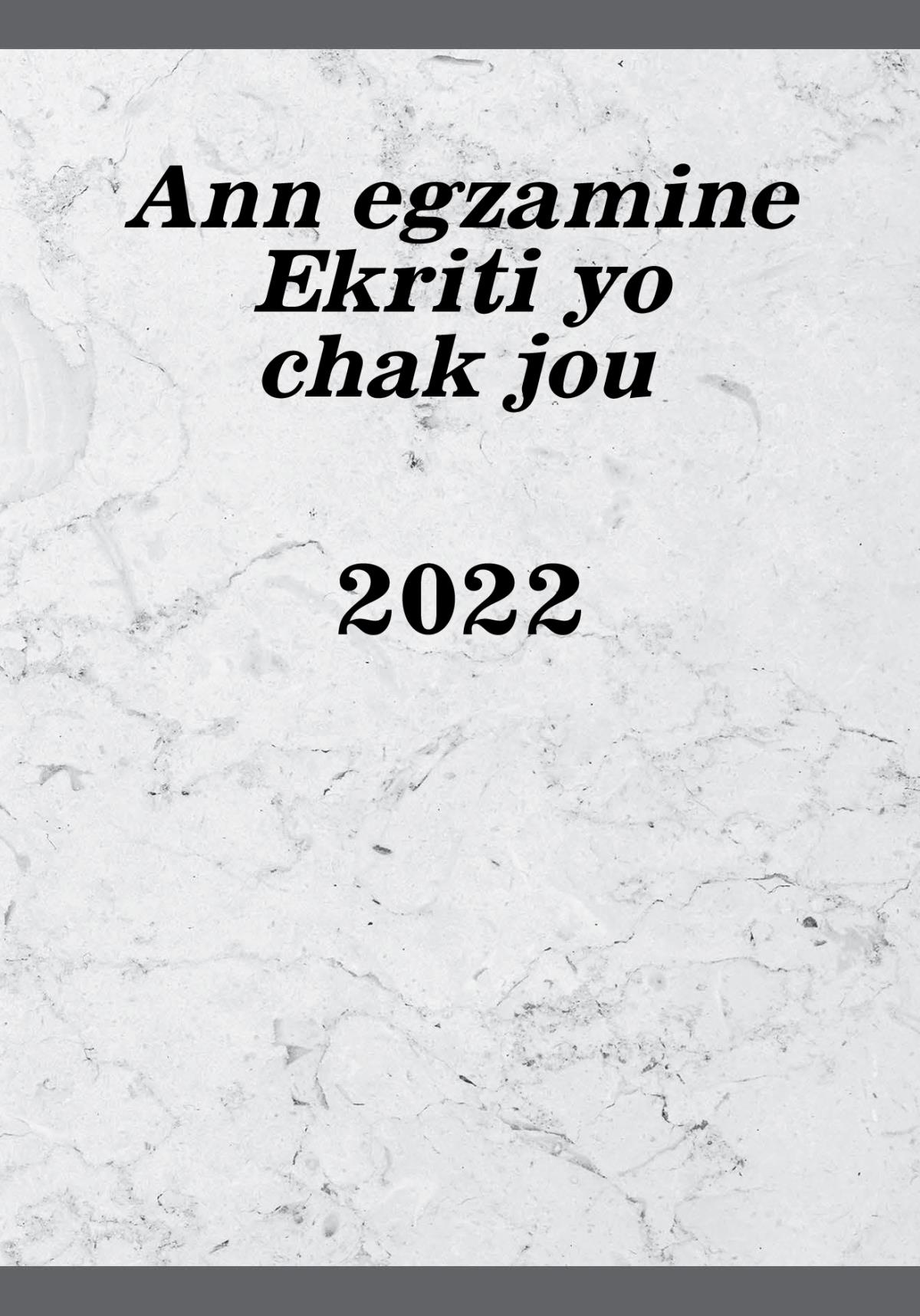 Ann egzamine Ekriti yo chak jou — 2022