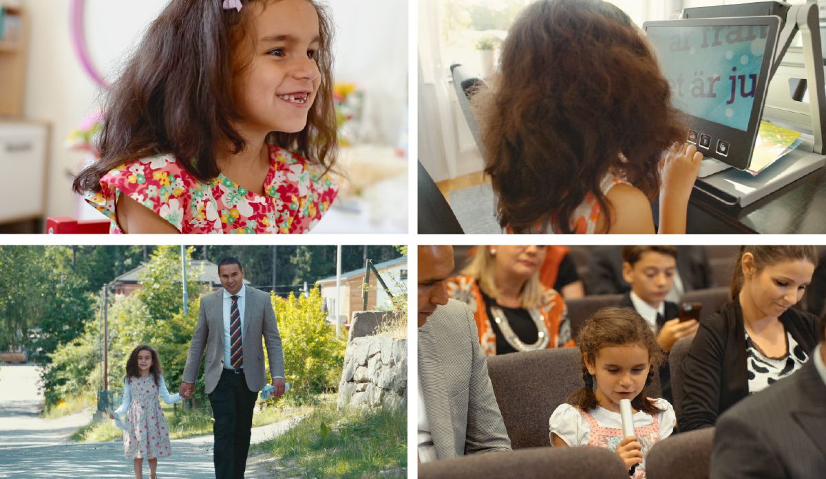 Talita ap pale de esperans li genyen an, l ap fè lekti sou yon ekran òdinatè, l ap fè komantè nan reyinyon e l ap preche nan tèritwa a ak papa l