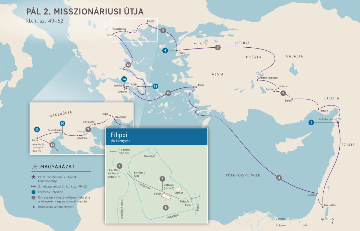 Apostolok cselekedetei – Pál 2. misszionáriusi útja (Cs 15:36–18:22) kb. i. sz. 49–52