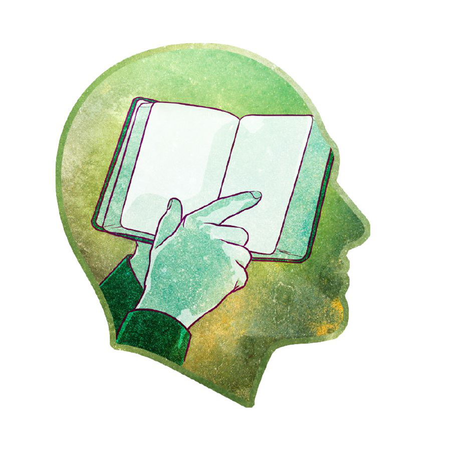 Egy férfi bibliai gondolatokon elmélkedik