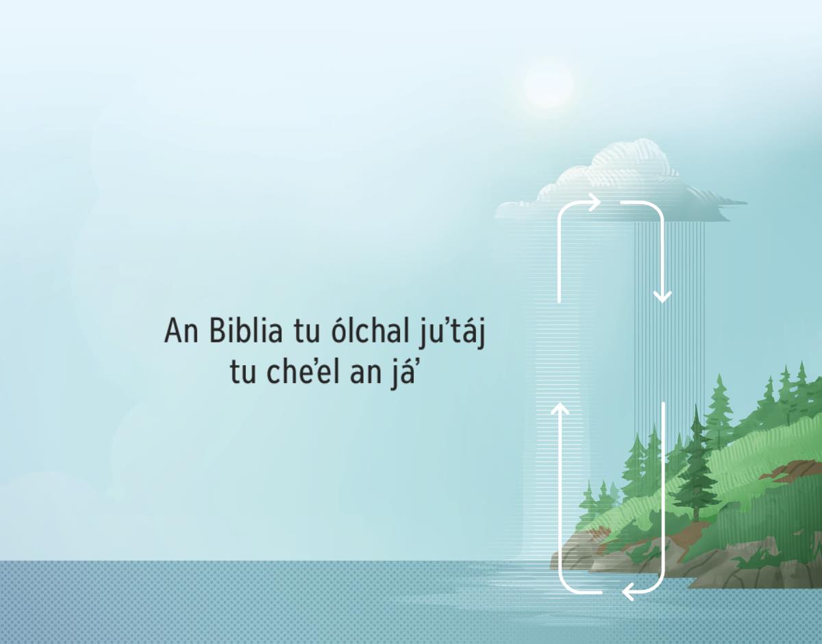 An Biblia in olnál juʼtáj tu cheʼel an áb. An flechas in tejwamedhál abal an jáʼ u kʼadhíl abal ti éb ani talbél u íjkanal jantʼiniʼ i áb.