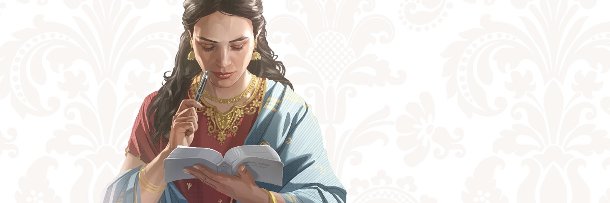 One lady stay reading da Bible.