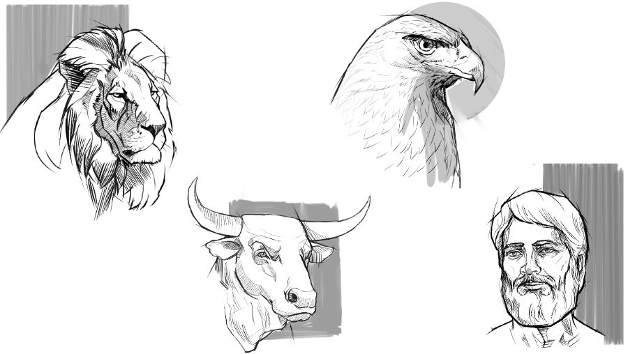 Առյուծ, ցուլ, արծիվ և մարդ