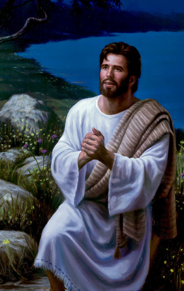 Yesus berdoa di gunung.