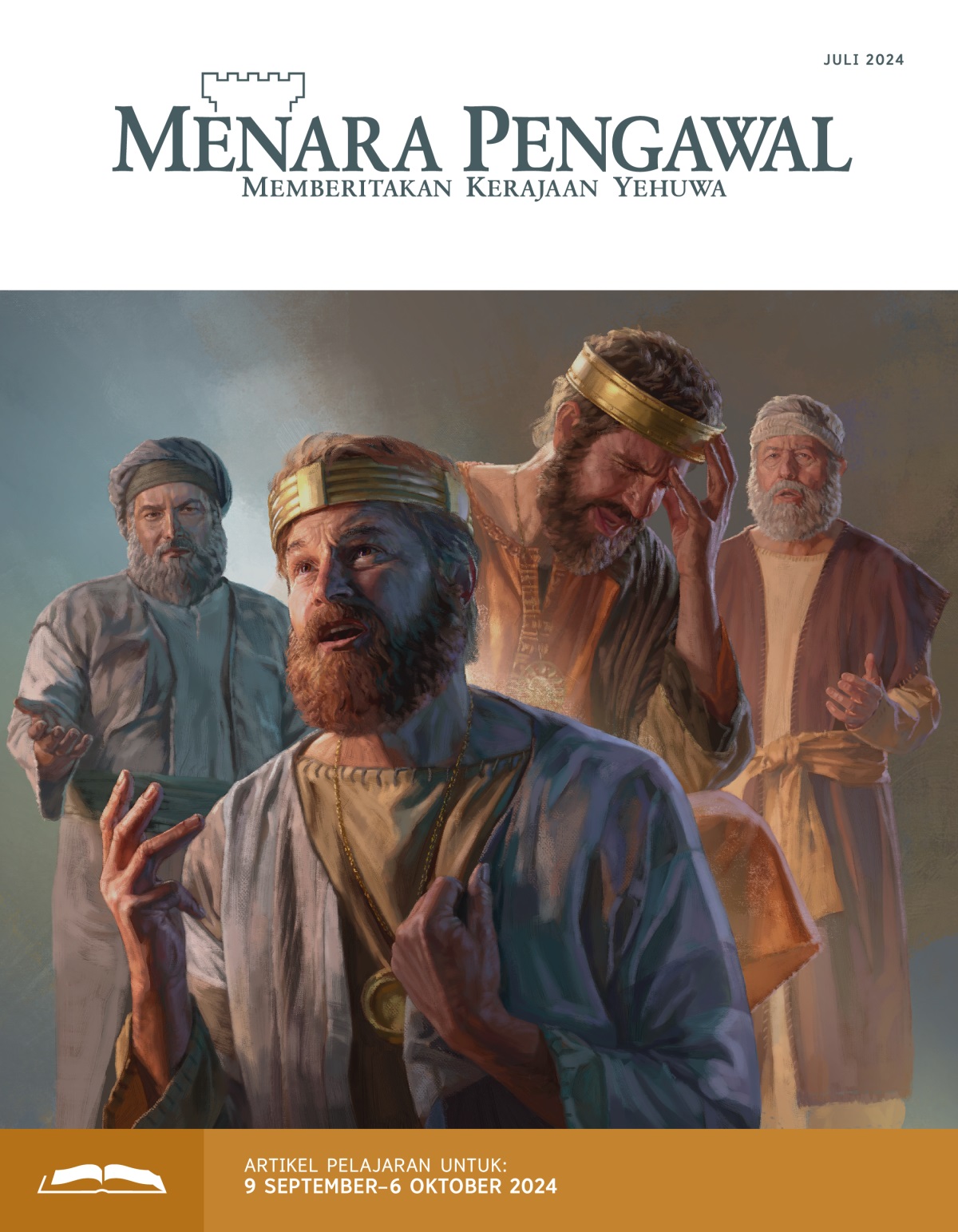Beberapa gambar: 1. Raja Daud memandang ke arah surga dan terlihat menyesal sewaktu Natan berbicara kepadanya. 2. Raja Hizkia memegang kepalanya dan terlihat menyesal sewaktu Yesaya berbicara kepadanya.