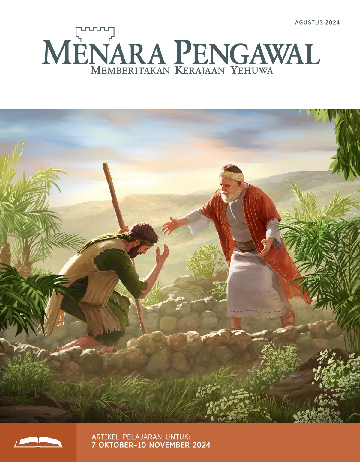 Anak yang hilang, yang diceritakan dalam perumpamaan Yesus, berlutut di depan ayahnya yang sedang berlari untuk memeluk dia.
