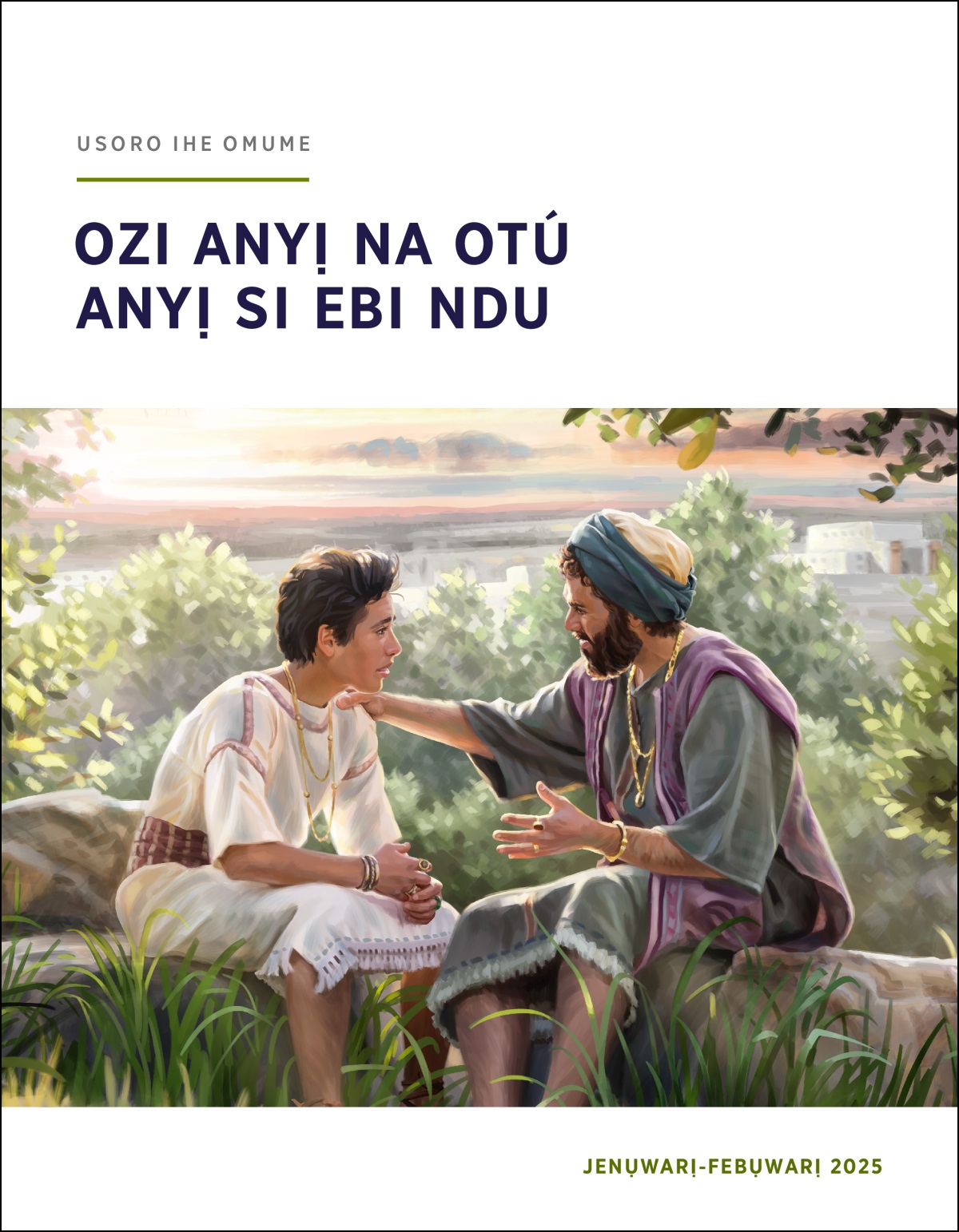 Ebe Eze Solomọn na nwa ya nwoke nọ ọdụ n’èzí, ya ana-enye nwa ya ndụmọdụ.