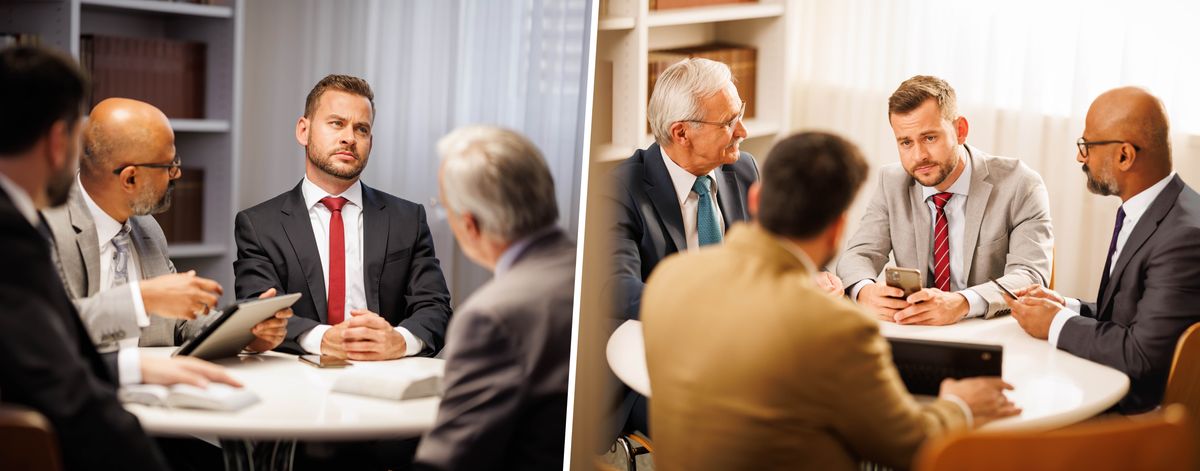 Picture: 1. Three elders meet with one brother. The brother de look another place as the elders de talk to-am. 2. For another time, the elders meet with the brother again. The brother de sofri listen to them as the elders de talk with-am.