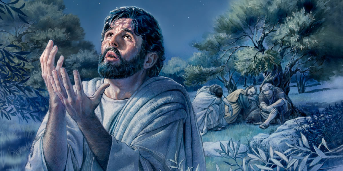 Agkarkararag ni Jesus iti hardin ti Getsemani bayat a matmaturog da Pedro, Santiago ken Juan