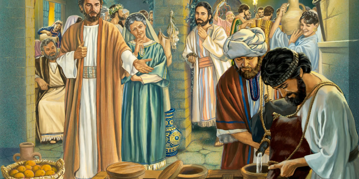 Iti maysa a padaya ti kasar idiay Cana, imbilin ni Jesus kadagiti agserserbi a punnuenda dagiti burnay iti danum