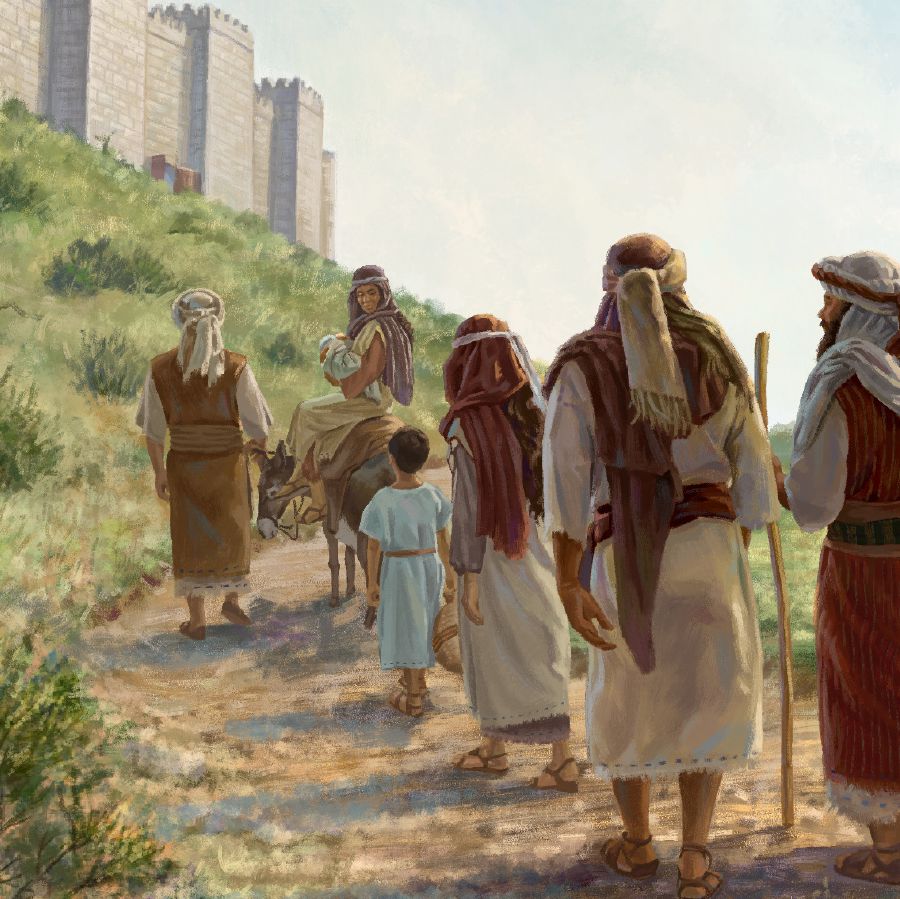 Dagiti Israelita a magmagna a mapan idiay Jerusalem tapno agselebrar iti piesta.