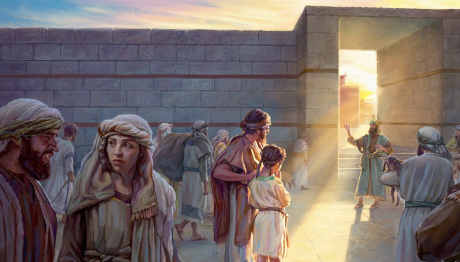 Ni Ezekiel ken ni amana a dumdumngeg ken propeta Jeremias idiay templo.