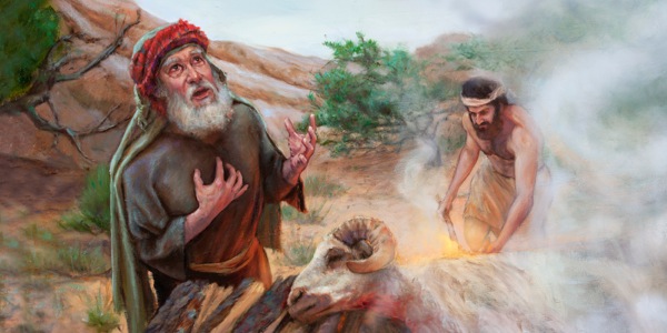 Da Abraham ken Isaac nga agidatdaton iti kalakian a karnero nga impaay ni Jehova