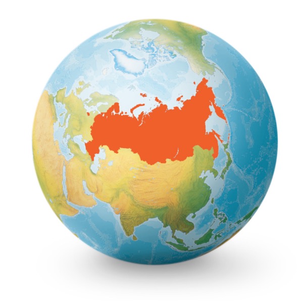 Nalabbagaan ti mapa ti Russia iti globo