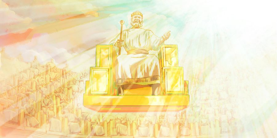 Ti napagungar a ni Jesus a nakatugaw iti nailangitan a tronona