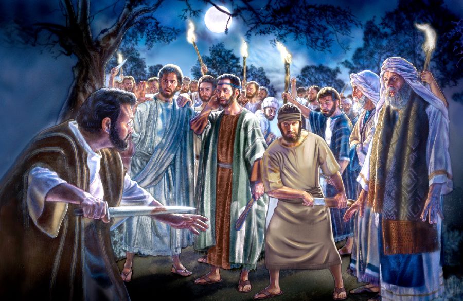 Tubtubngaren ni Jesus ni Pedro ta piningasanna ti lapayag ni Malco babaen ti kampilan