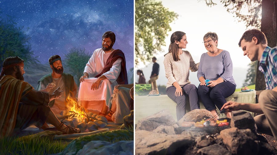 Kasarsarita ni Jesus dagiti adalanna iti sango ti apuy; siraragsak nga agtungtungtong ti dua a sister iti sango ti apuy bayat nga agtuntuno ti brother