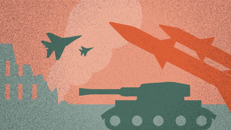 Dagiti fighter jets, tangke, ken dagiti masinggan.