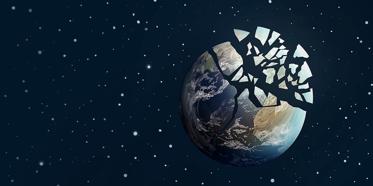 Planet Bumi hancur berkeping-keping