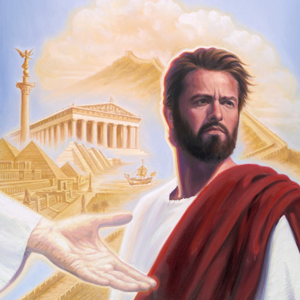 Satan réttir út höndina og býður Jesú öll ríki veraldar