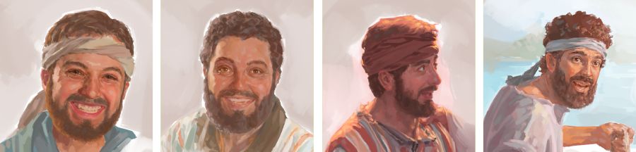 Andrés, Pétur, Filippus og Jakob.