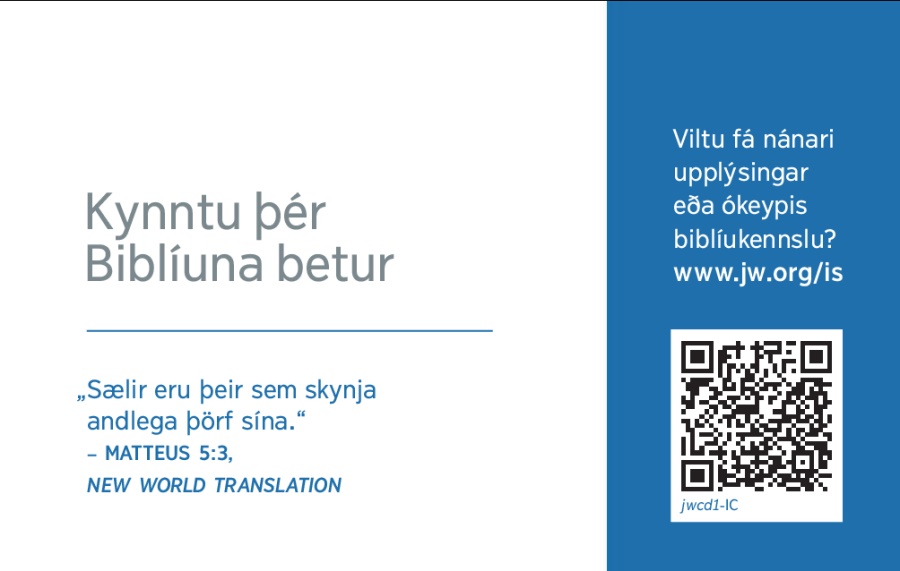 Aftan á jw.org nafnspjaldi