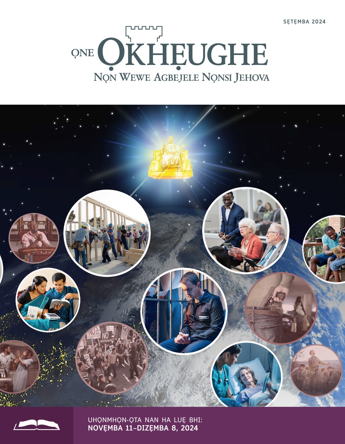 Jesu dotua bhi uke ojukhuo nọnsọle bhi okhun, ọle na bhi enin ghe usun eva bhi ọne otọ nan. Ifoto: Ibhio mhan ga Jehova. 1. Obhio mhan nin okhuo mun ifoni mhọn ha ghe okhun. 2. Okhuo bi ọdọ ko tie Baibo. 3. Ibhio mhan wẹnna bhi eji a da bọn uwa oga. 4. Obhio mhan nin okpea na bhi ighan nan erọnmhọn. 5. Obhio mhan nin okhuo nọn ki wanre re ewanniẹn ọbhi inọnta bhi ikolo oga. 6. Obhio mhan nin okhuo nọn ribhi uke bẹdi bhi họspita re itrati nin ọnọn gbẹloghe ọle. 7. Aba ọkpa man imọn nesọle Baibo. Ifoto: Usun ẹbho ne i re obọ rẹkhan ebe ribhi Baibo. 1. Okpea ọkpa nan erọnmhọn bhi eji a da fi ono. 2. Okpea ọkpa gbehẹ okhuo ọkpa. 3. Ẹbho ne so bhi ughe. 4. Okpea ọkpa nọn re osisi mhọn rẹkhan okhuo ọkpa bhi ikeke bhi eji a da mun moto ya. 5. Ọria ọkpa nọn mun ọkalo bhi ituẹ nan erọnmhọn nin eyokhọnlẹn ne khian dọ khọnlẹn. 6. Okhuo ọkpa noo ikpe ikhunmhun la sin isiga.
