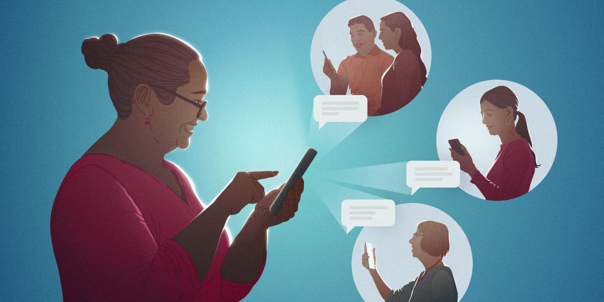 Desicar invia messaggi ad alcune persone che conosce.