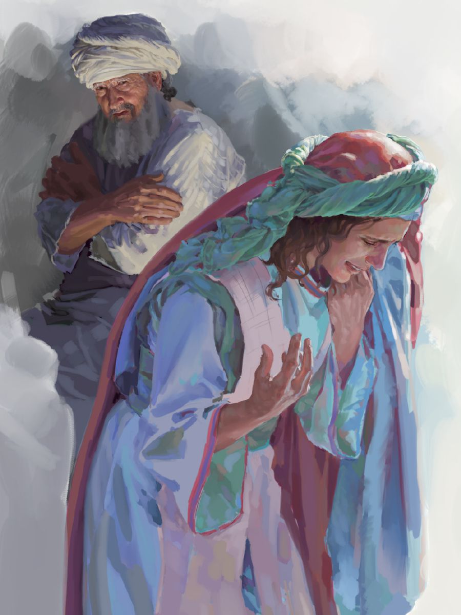 Il sommo sacerdote Eli vede Anna che piange mentre prega