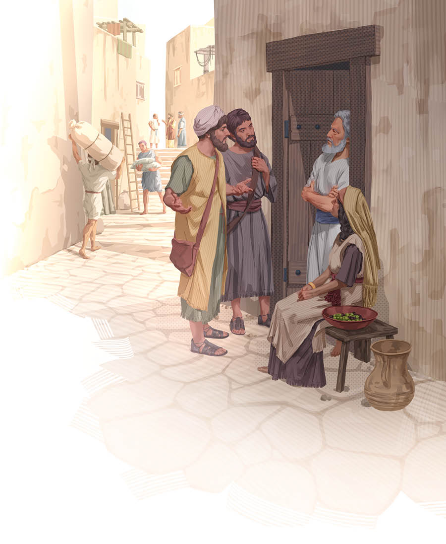 Cristiani del primo secolo vanno a casa delle persone per predicare.