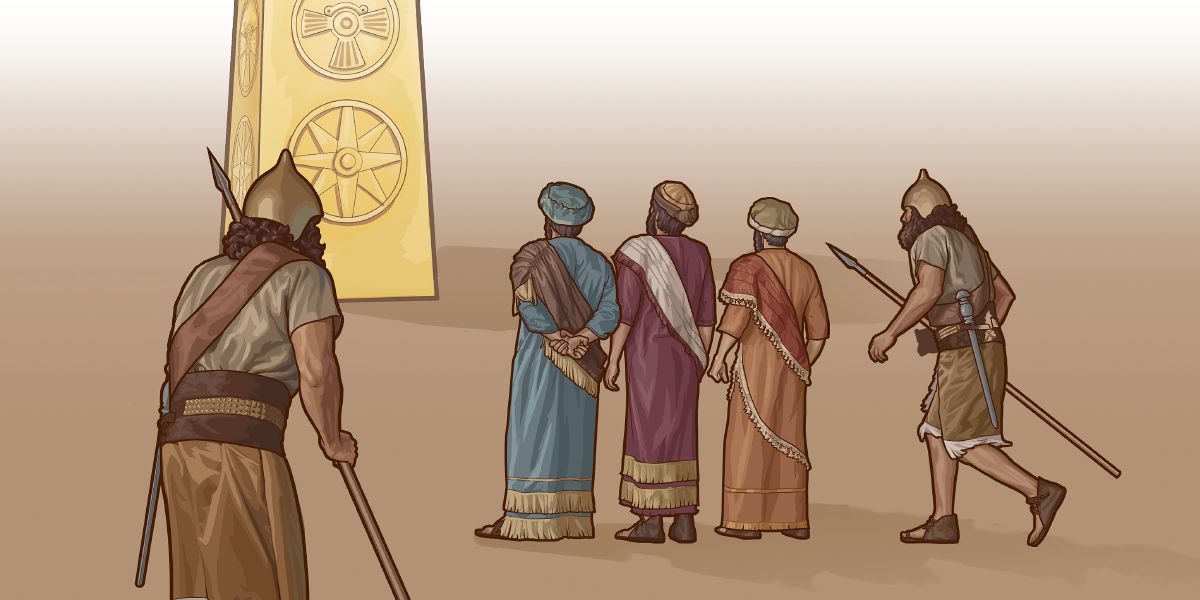 I tre ebrei si rifiutano di inchinarsi davanti all’immagine d’oro di Nabucodonosor