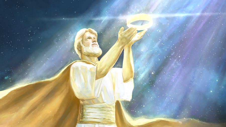 Gesù restituisce la corona a Geova.