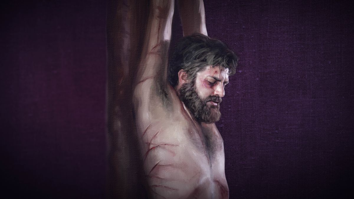 Gesù sul palo di tortura.