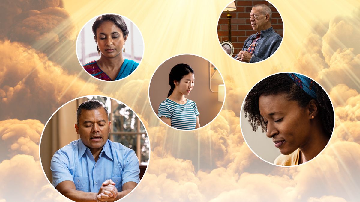 Hombres y mujeres orándole a Jehová en privado.