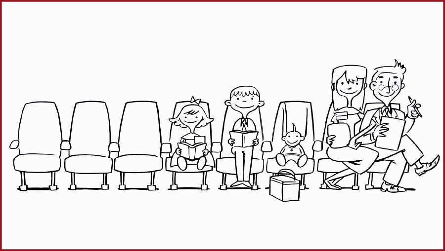 大会で家族が座席を詰めて一緒に座っている