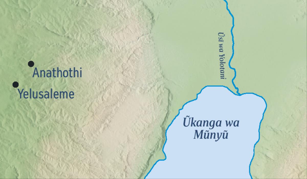 Mevu ĩkwonany’a vala Yelusaleme yaĩ vamwe na ndũa ya Anathothi, kũla Yelemia wasyaĩwe