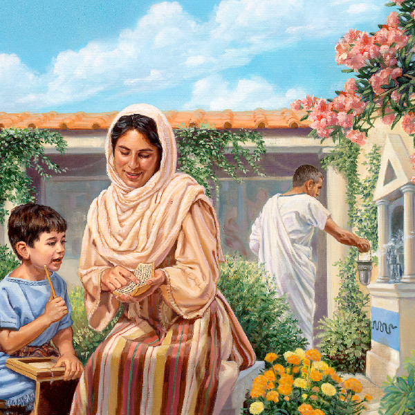 Timothy’s mother reads to him while his father is in the background