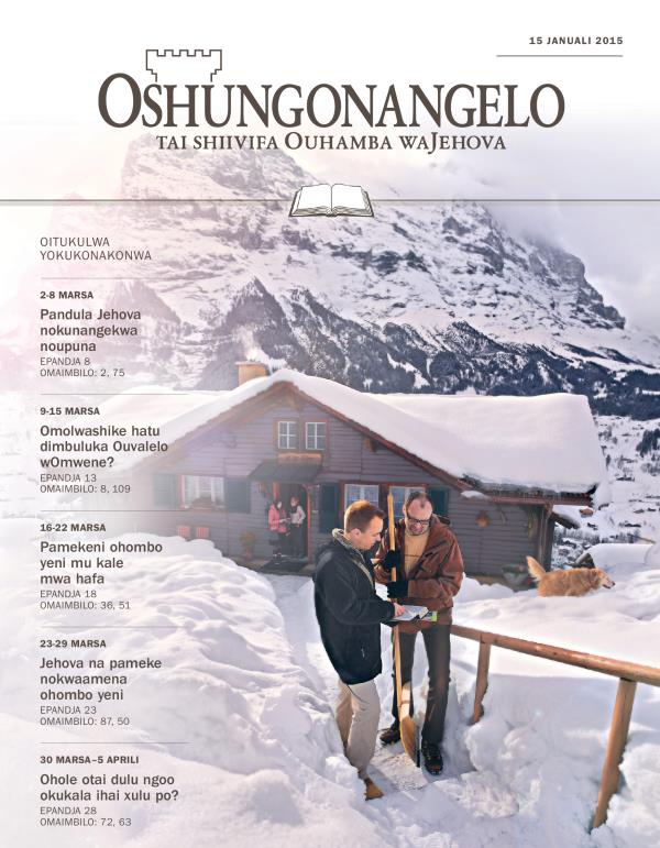 Efo lokombada lOshungonangelo yokukonakonwa, 15 Januali 2015
