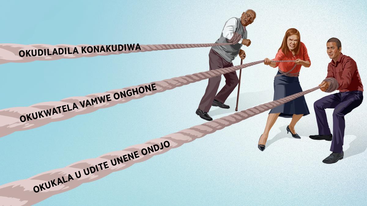 Omumwatate omunamido, omumwameme nosho yo omumwatate omunyasha tava nane eengodi da yoolokafana. Ongodi imwe oya shangwa, okudiladila konakudiwa, okukwatela vamwe onghone nokukala u udite unene ondjo.