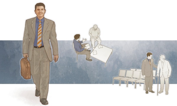 A Christian elder joyfully engaging in sacred service