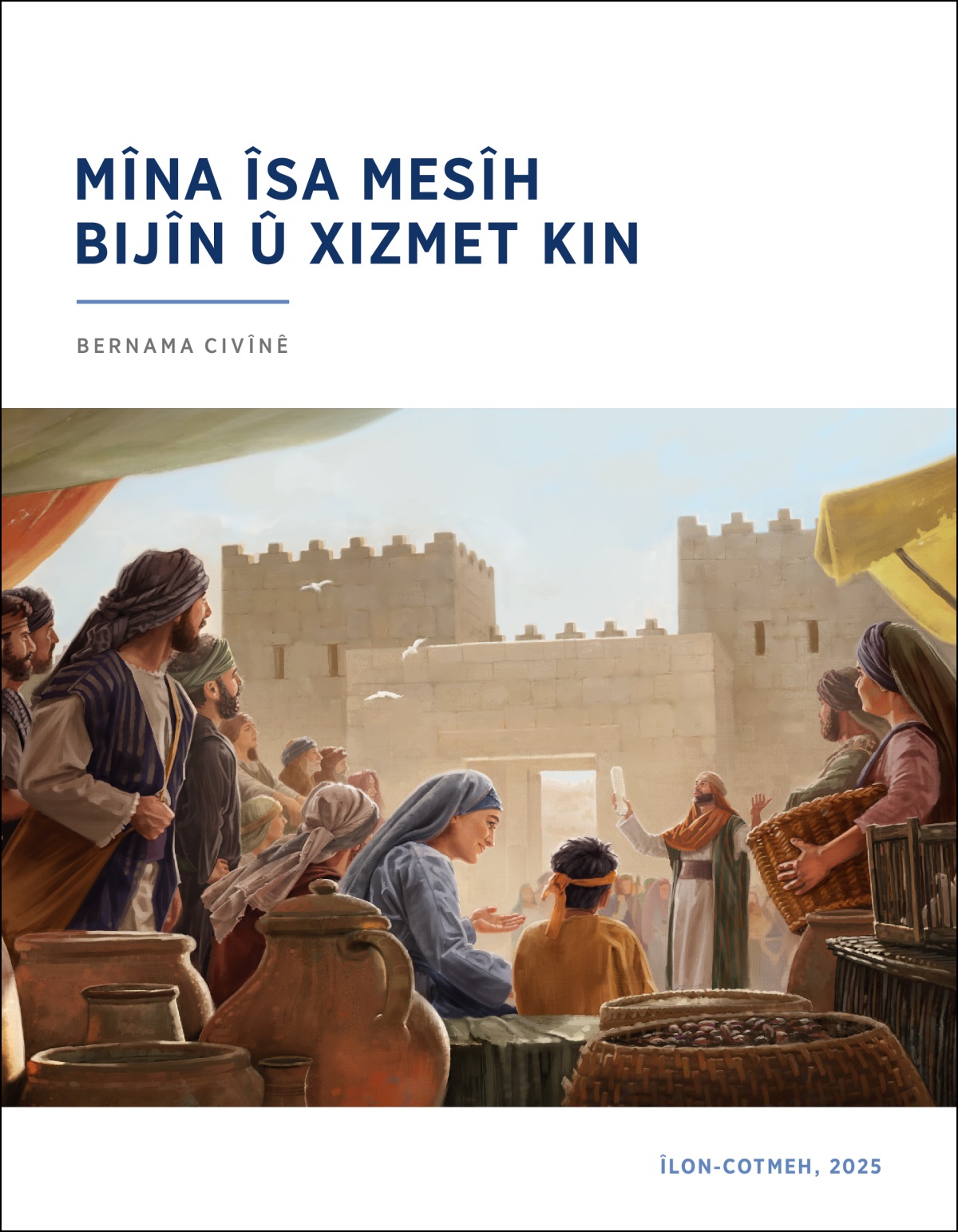 Îsraêlî ber dergehê şeher guh didine kahîn. Kitêba gulometkkirî destê wîda ye.
