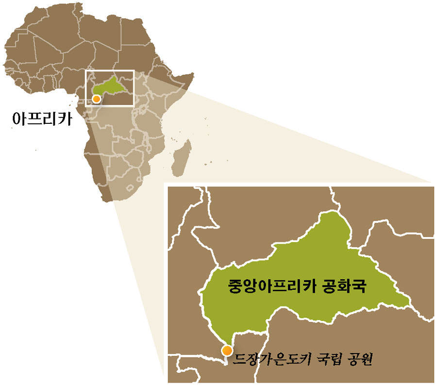 중앙아프리카 공화국 지도