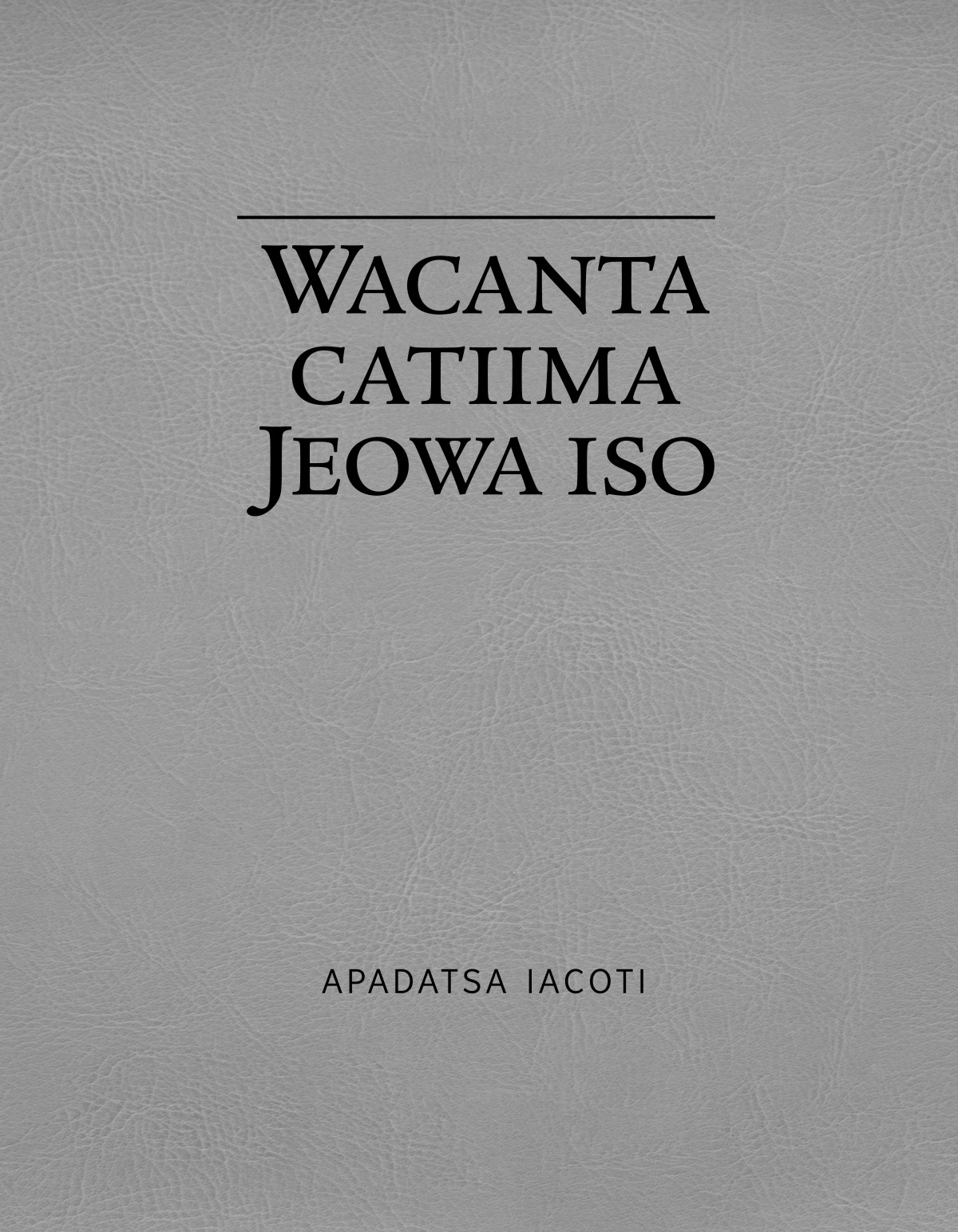 Wacanta catiima Jeowa iso