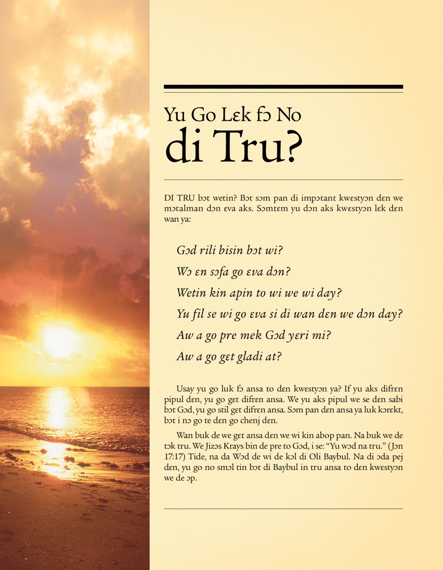 Cover of the tract Would You Like to Know the Truth?