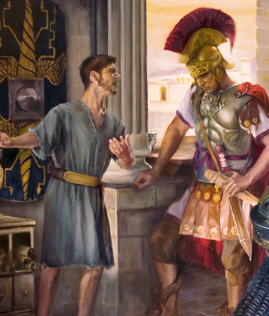 Paul’s nephew talking to Claudius Lysias.