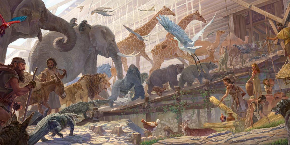 Noah sending the animal dem in the ark