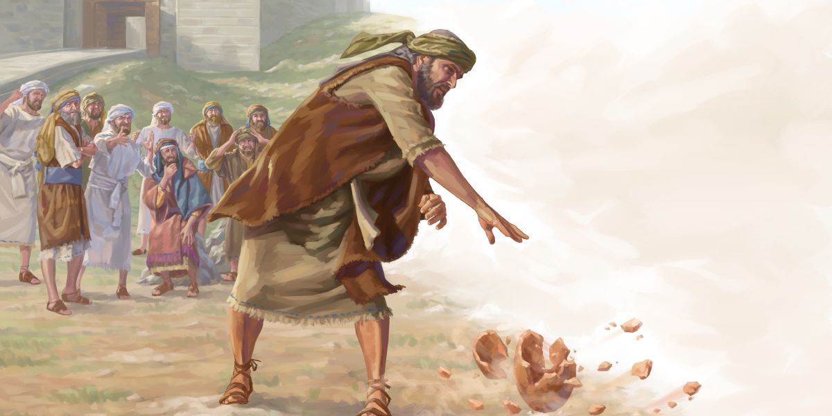 Jeremiah burst the clay jar in front of the elder dem