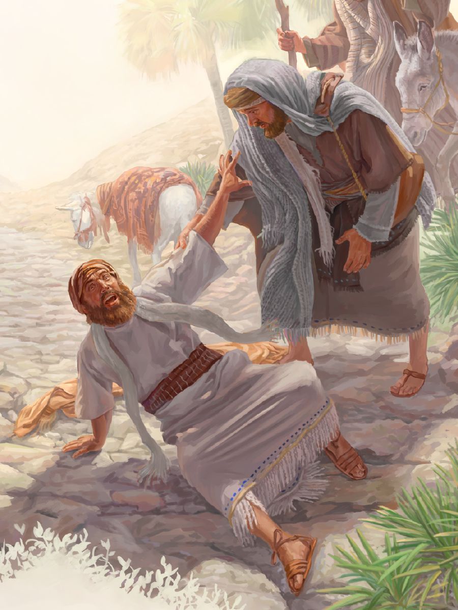 Saul get blind after he see the bright light